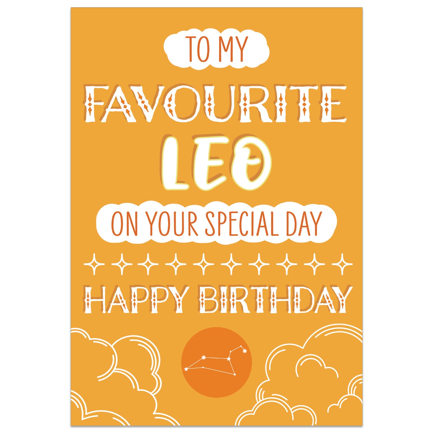 To My Favourite Leo Birthday Card