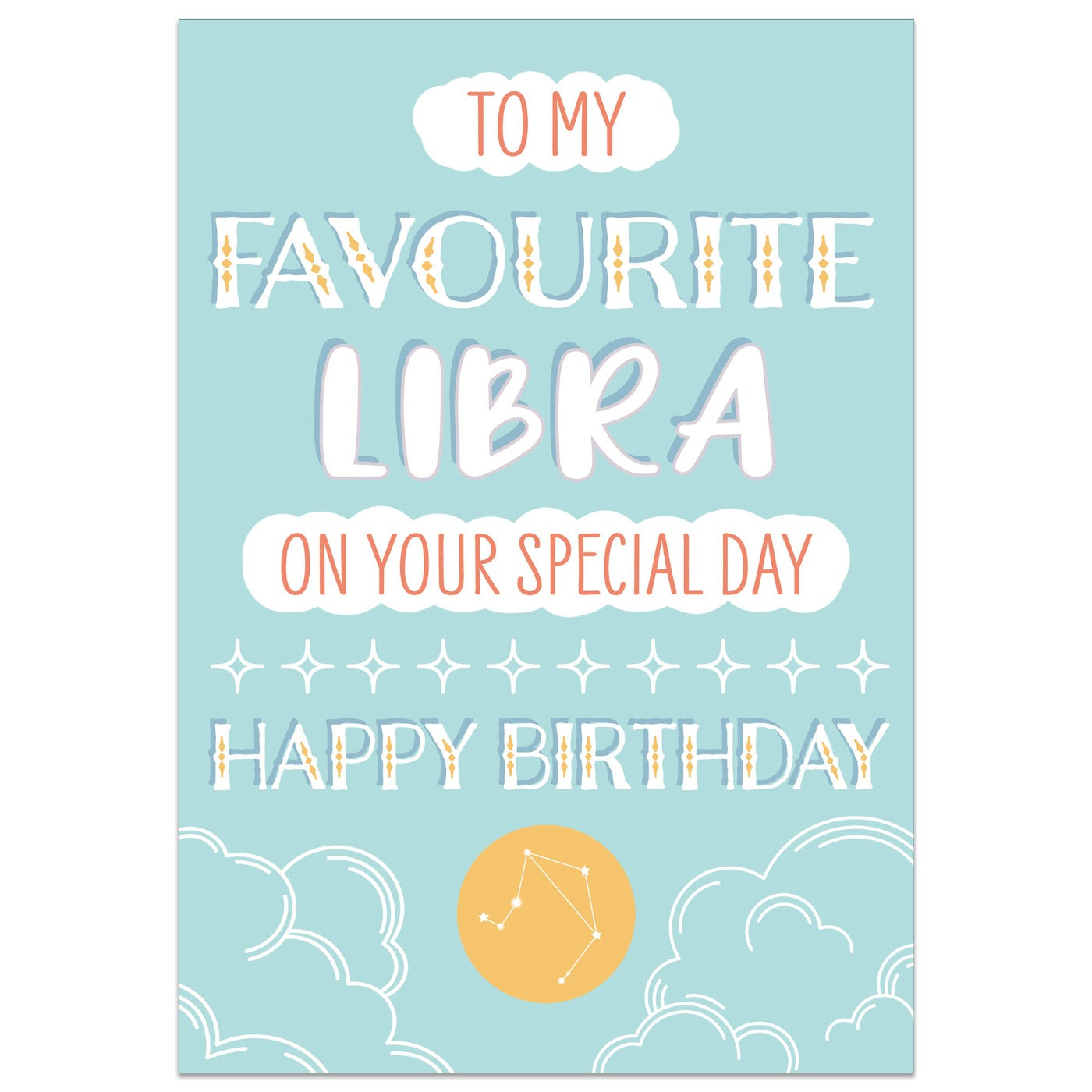 To My Favourite Libra Birthday Card