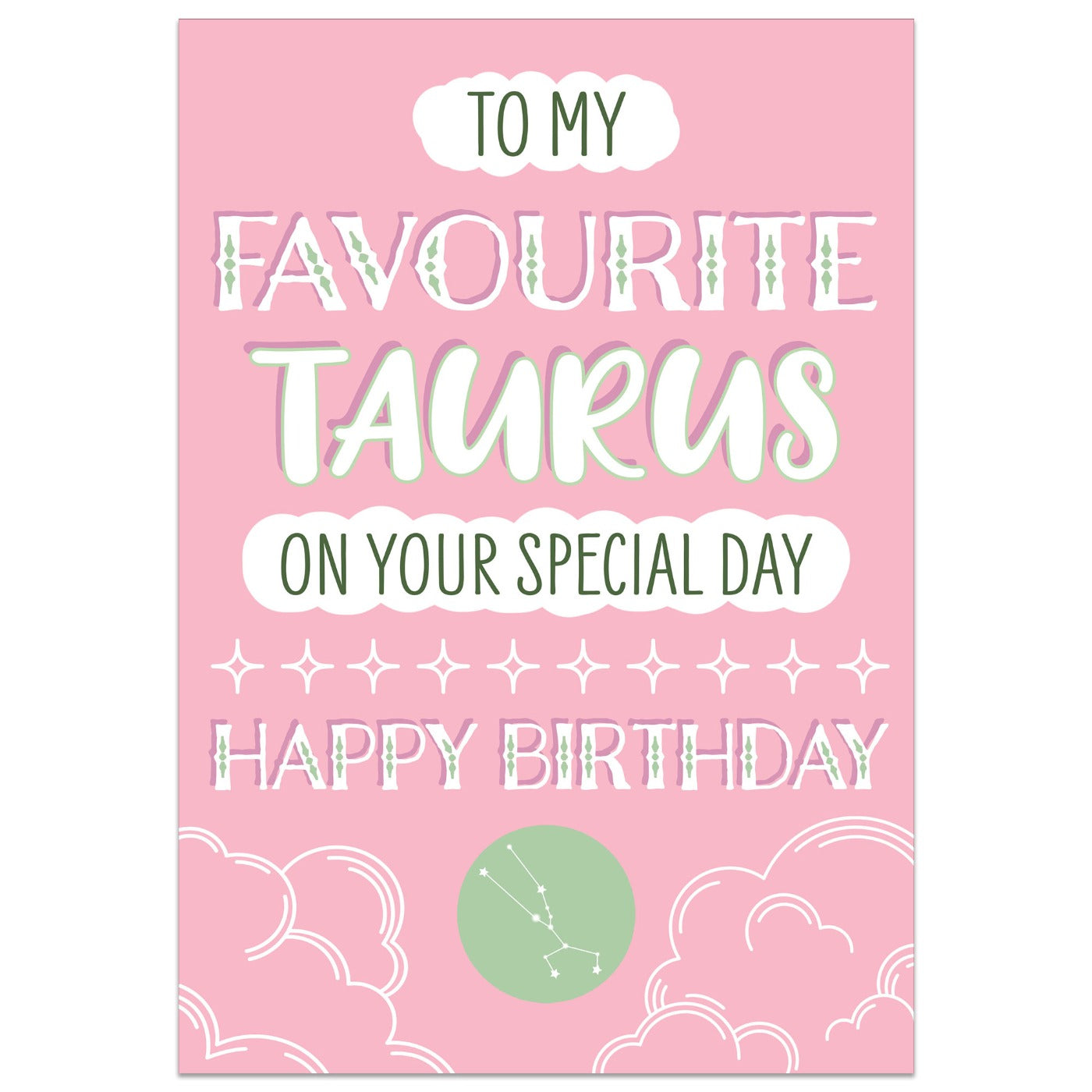 To My Favourite Taurus Birthday Card