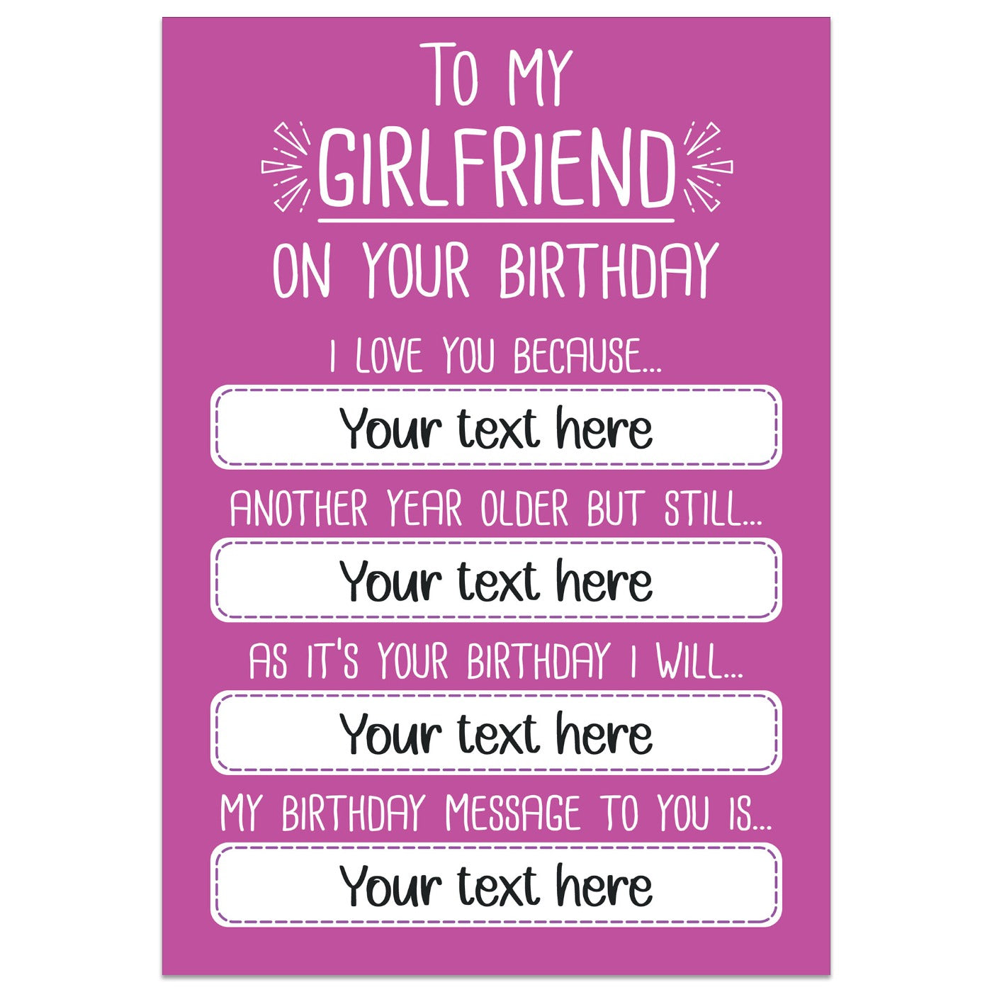 To My Girlfriend Birthday Card
