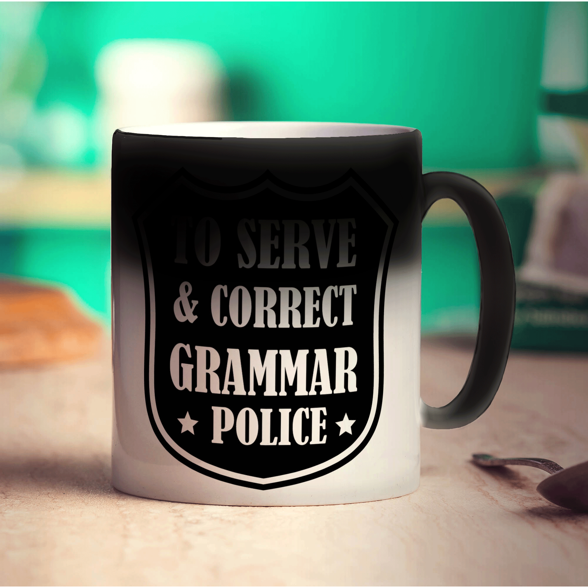 To Serve & Correct Grammar Police Mug - Standard 330ml (11oz) / Magic Mug