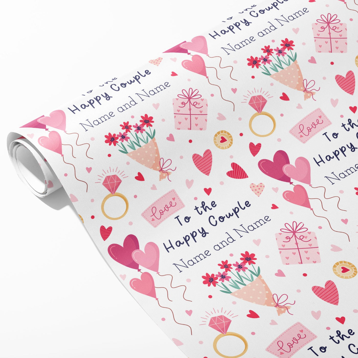 To the Happy Couple Names Wrapping Paper