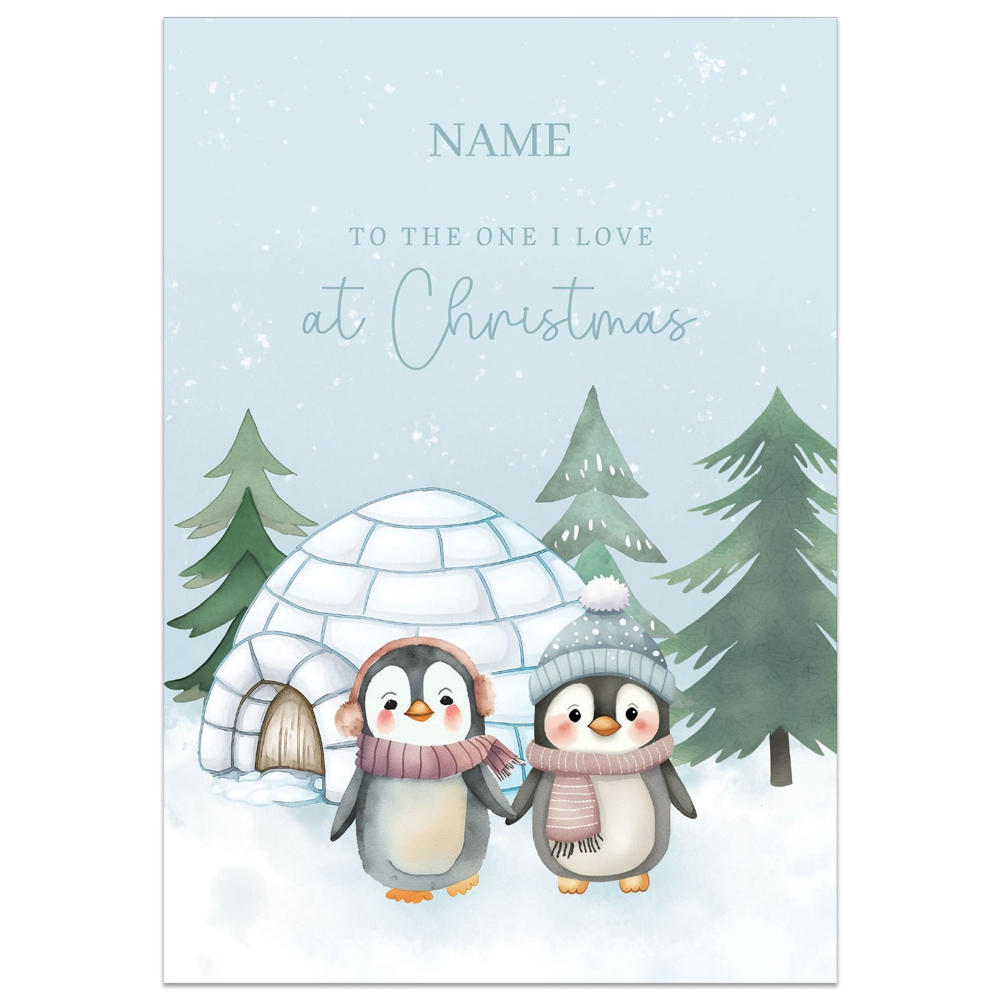 To the One I Love at Christmas Penguin Card