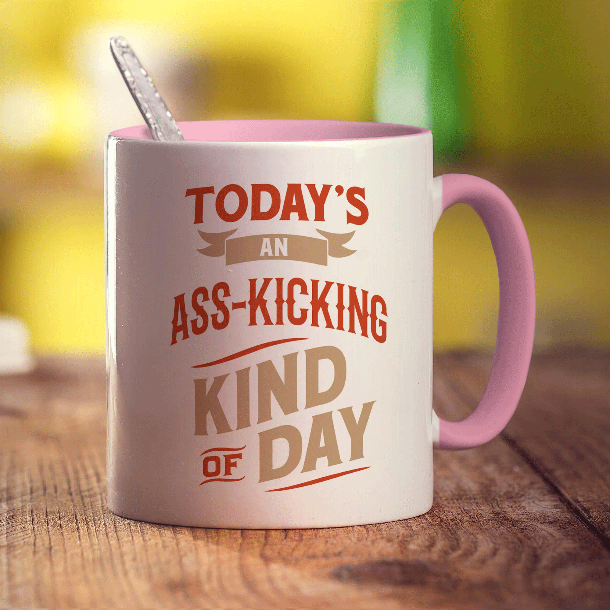 Today's An Ass-Kicking Kind of Day Mug - Standard 330ml (11oz) / Pink