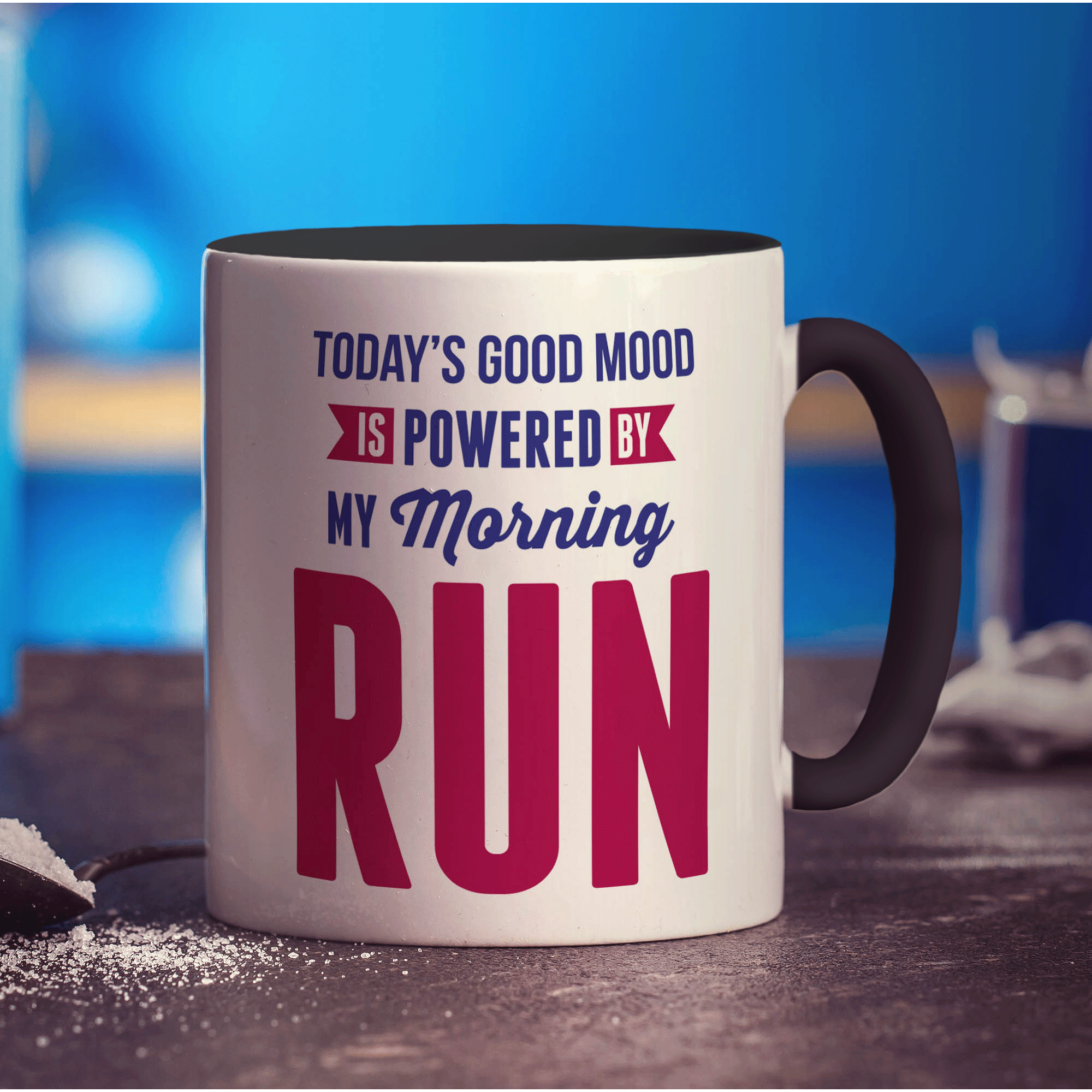 Today's Good Mood is Powered By My Morning Run Mug - Standard 330ml (11oz) / Black