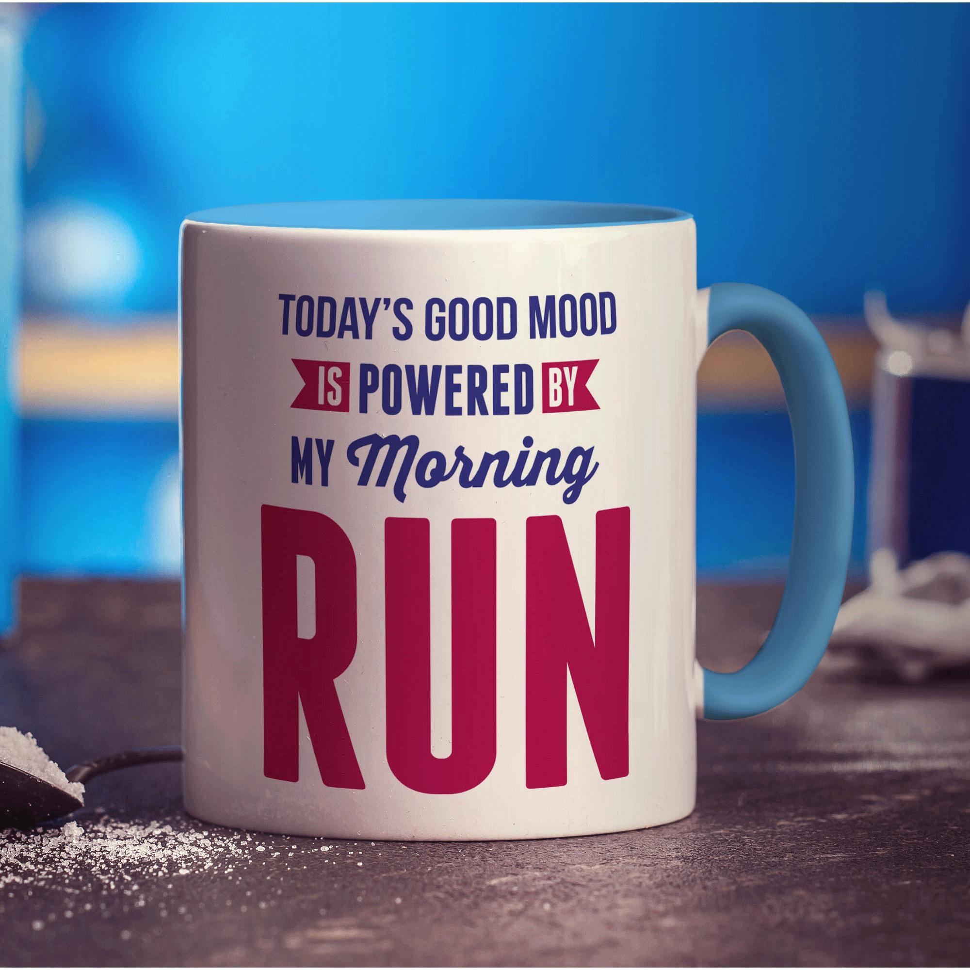 Today's Good Mood is Powered By My Morning Run Mug - Standard 330ml (11oz) / Blue