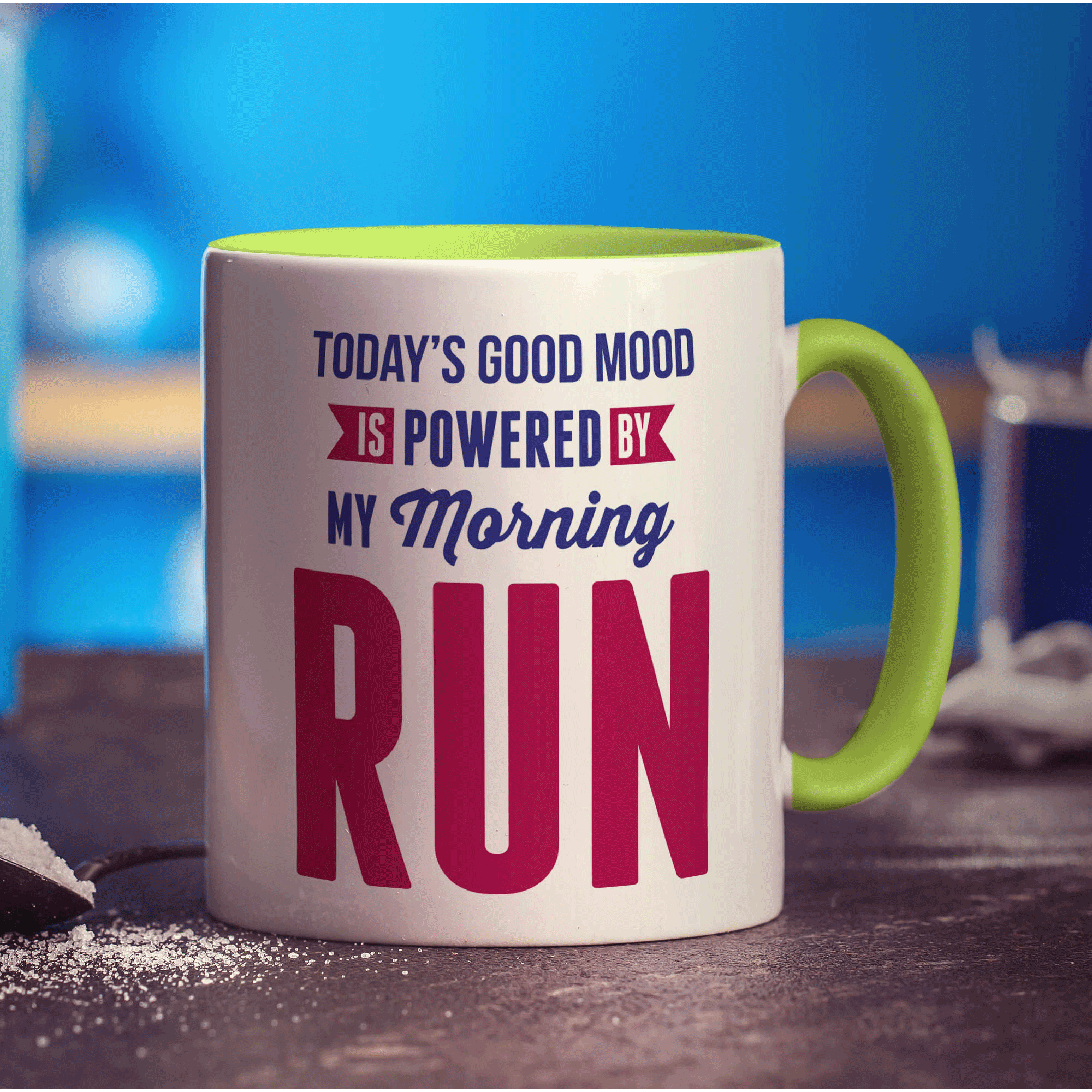 Today's Good Mood is Powered By My Morning Run Mug - Standard 330ml (11oz) / Green