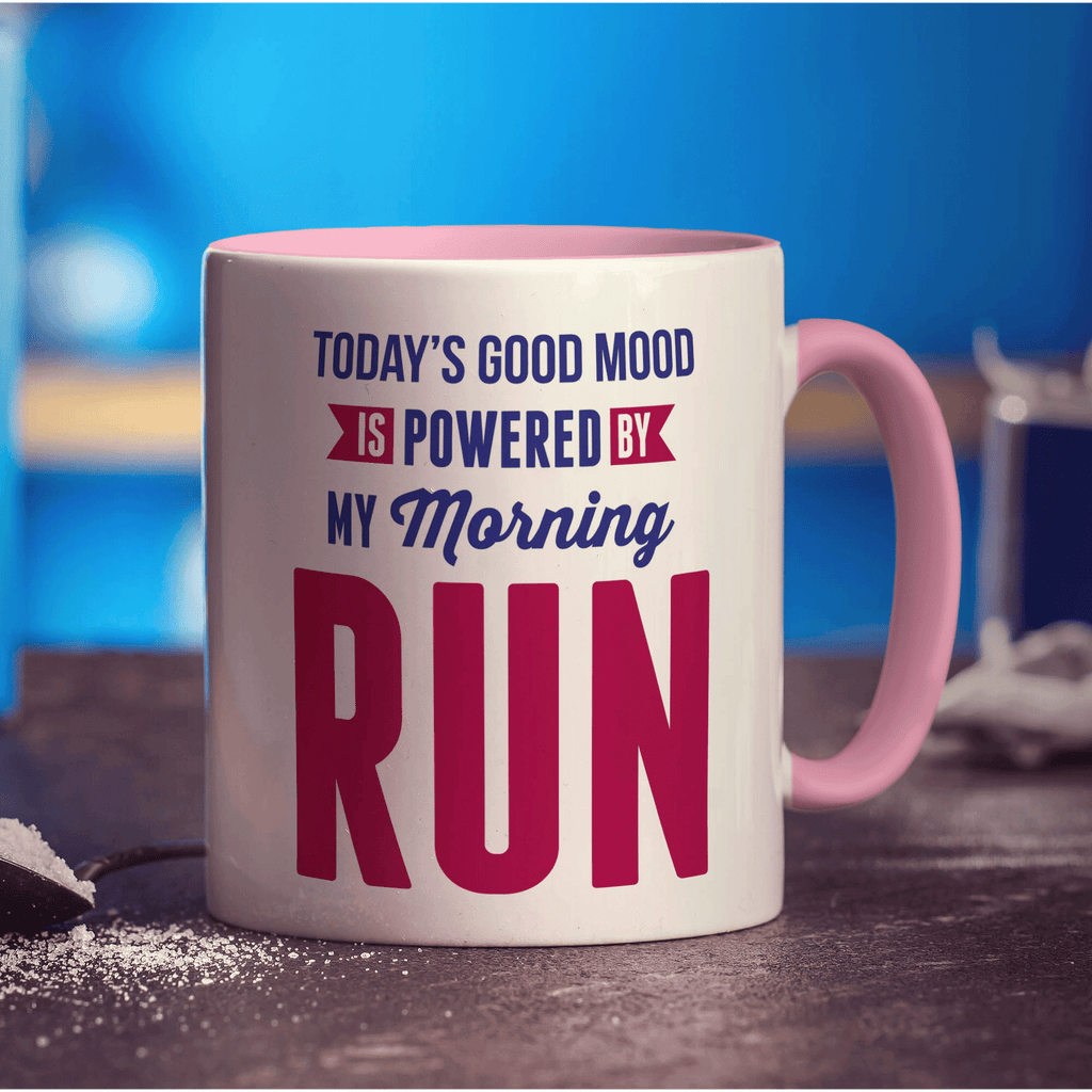 Today's Good Mood is Powered By My Morning Run Mug - Standard 330ml (11oz) / Pink