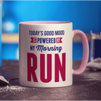 Today's Good Mood is Powered By My Morning Run Mug - Standard 330ml (11oz) / Pink