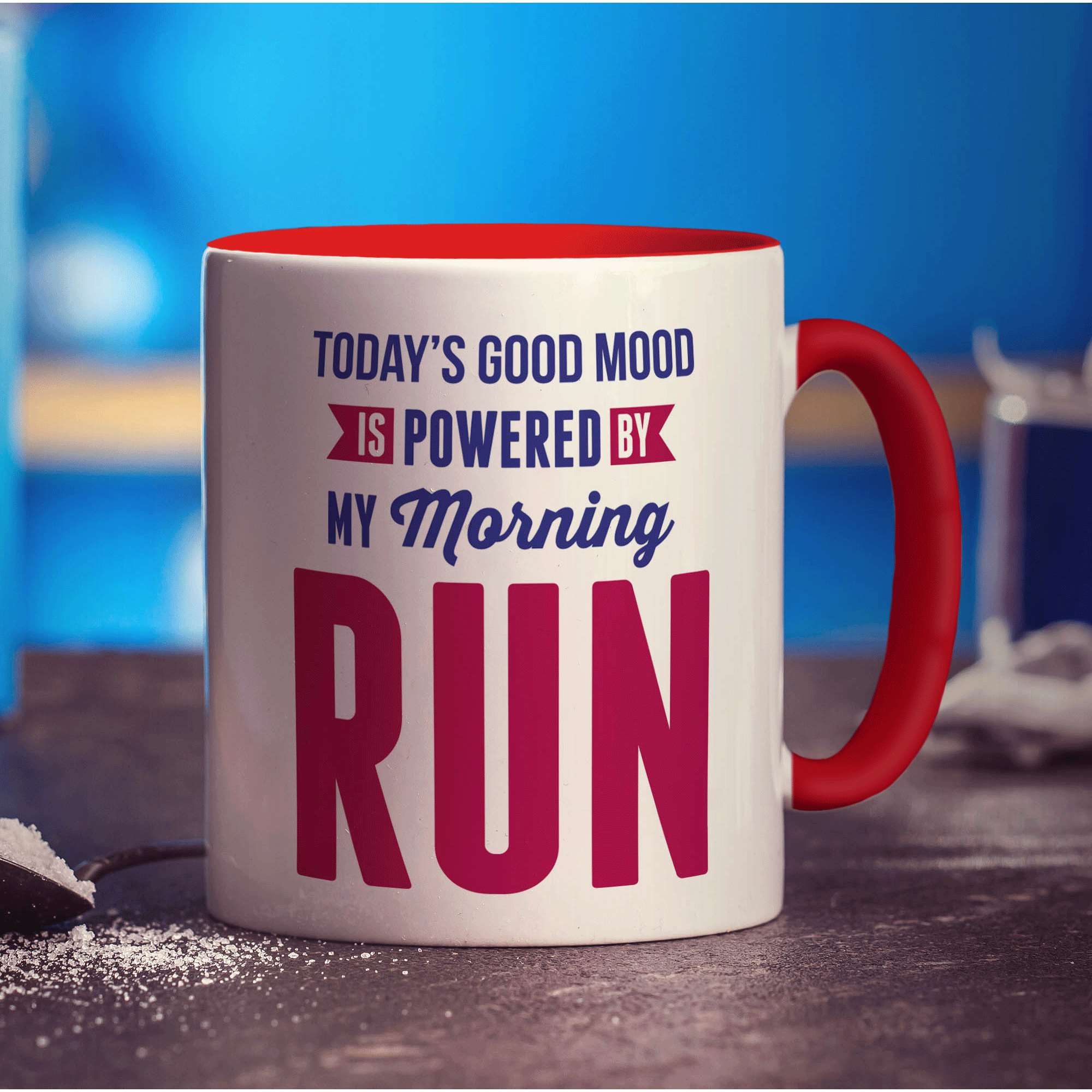 Today's Good Mood is Powered By My Morning Run Mug - Standard 330ml (11oz) / Red