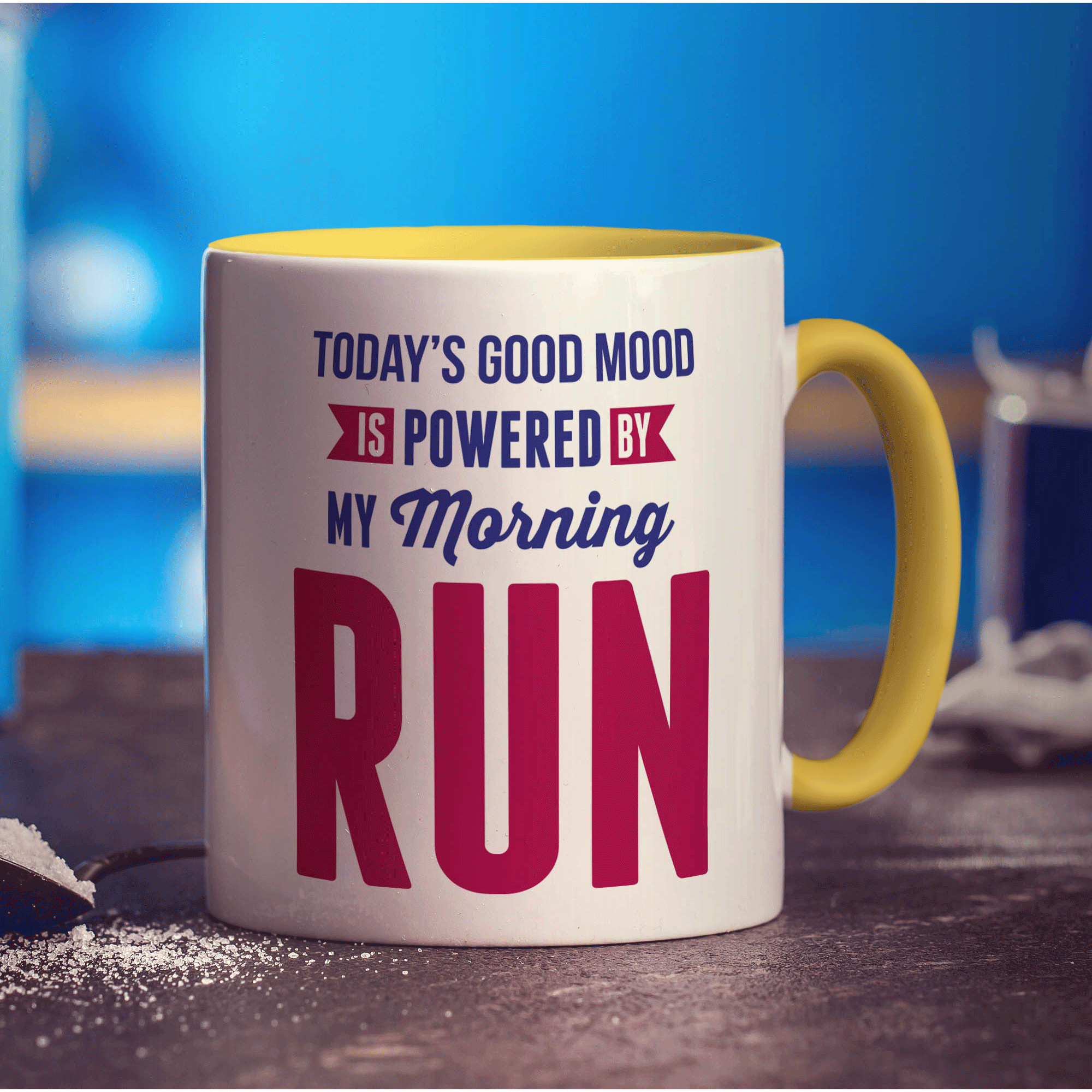 Today's Good Mood is Powered By My Morning Run Mug - Standard 330ml (11oz) / Yellow