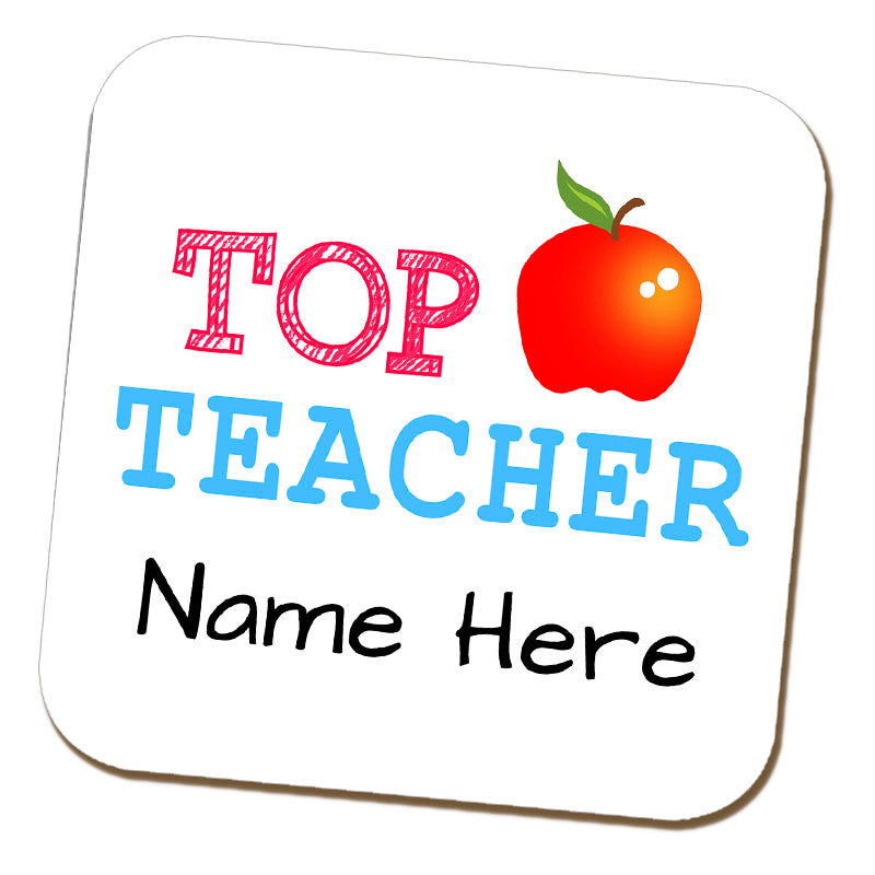 "Top Teacher" Apple Name Coaster