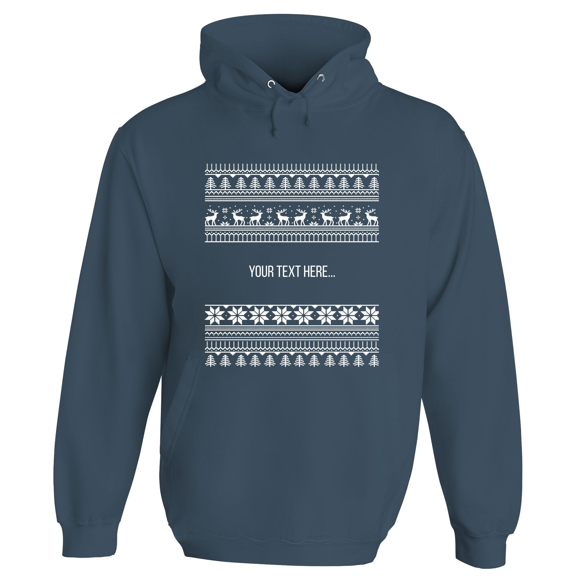 Traditional Christmas Pattern Personalised Hoodie