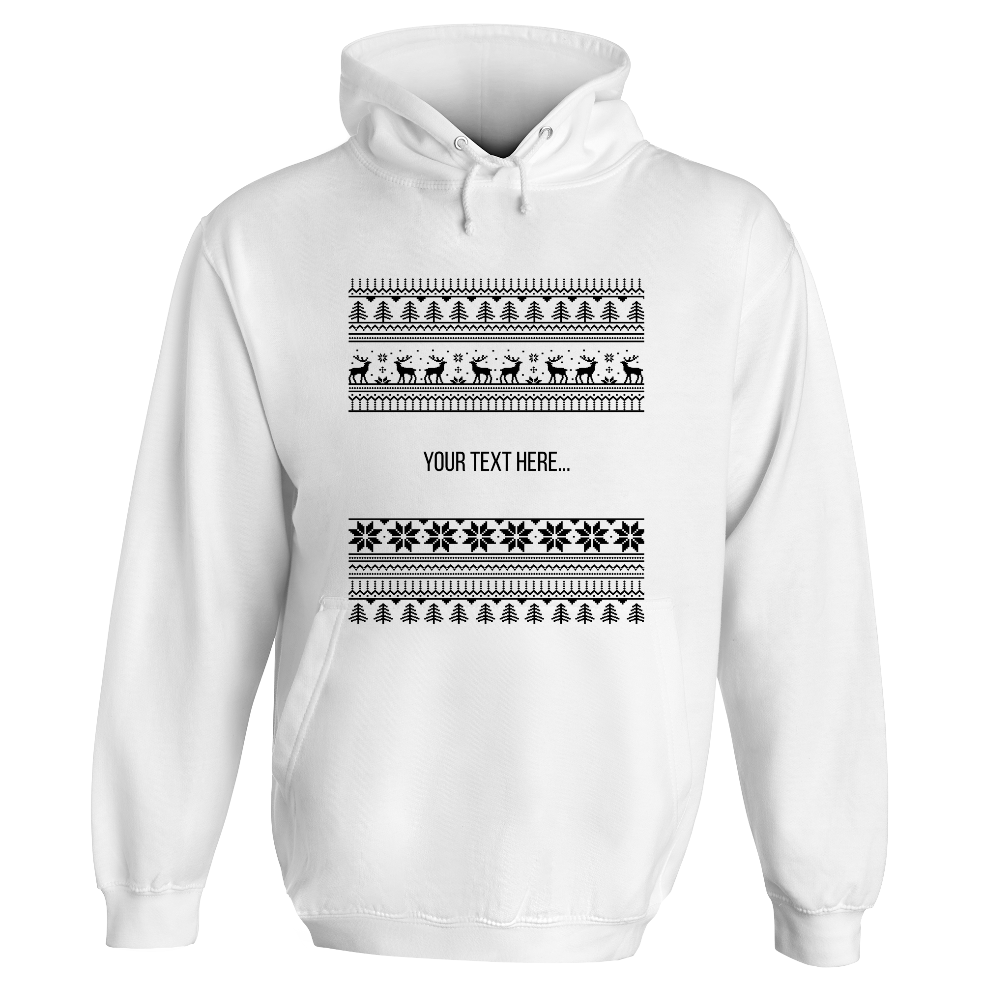 Traditional Christmas Pattern Personalised Hoodie
