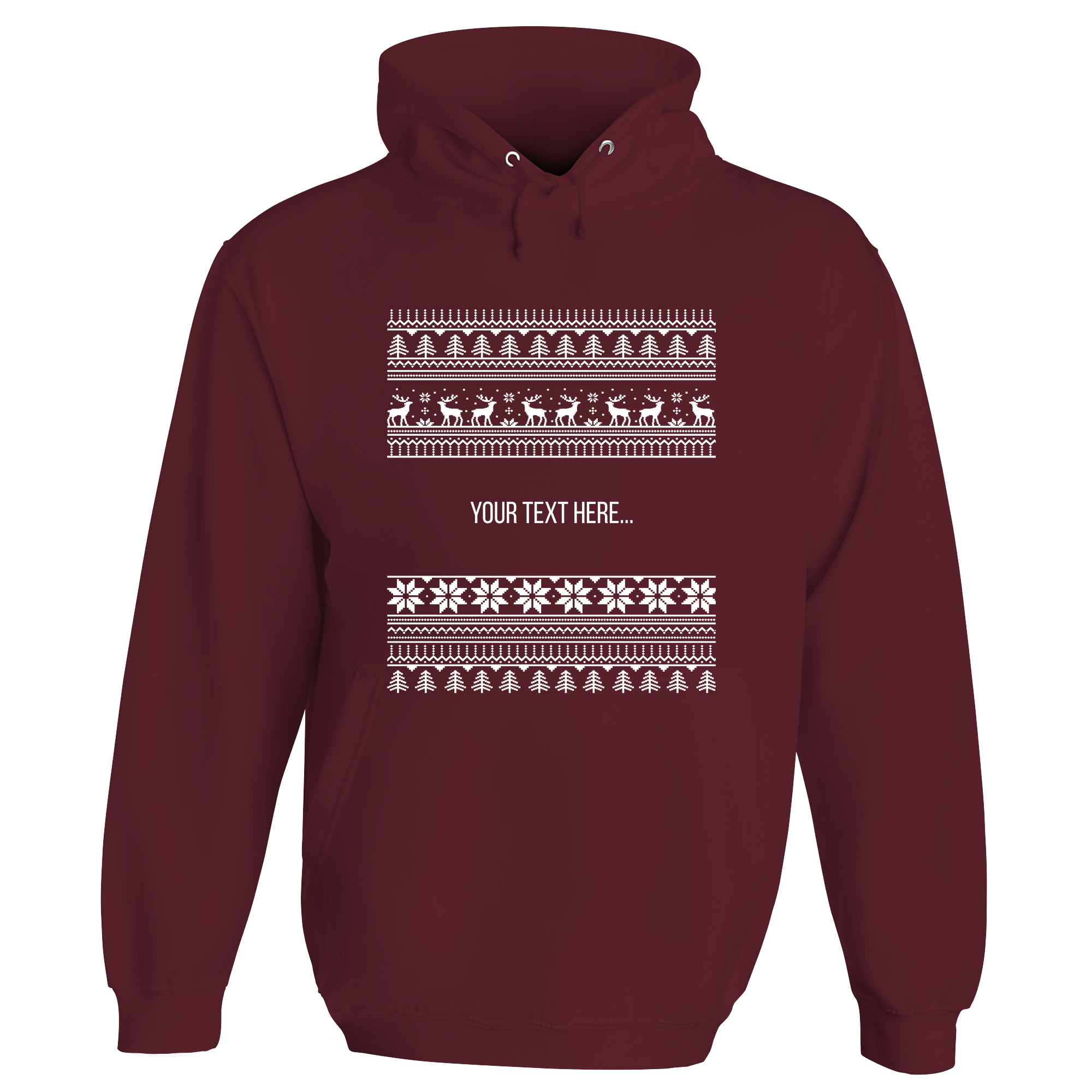 Traditional Christmas Pattern Personalised Hoodie