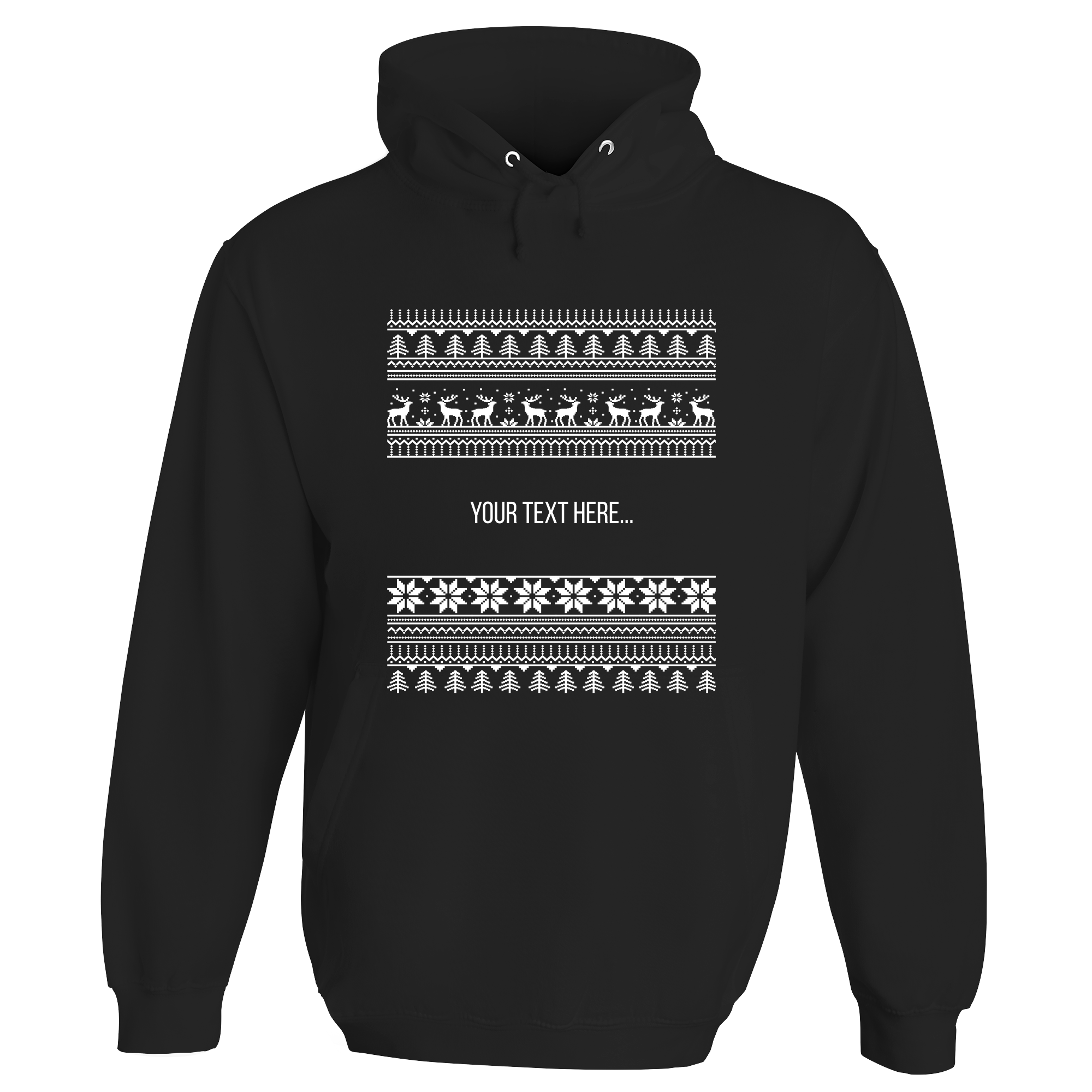 Traditional Christmas Pattern Personalised Hoodie