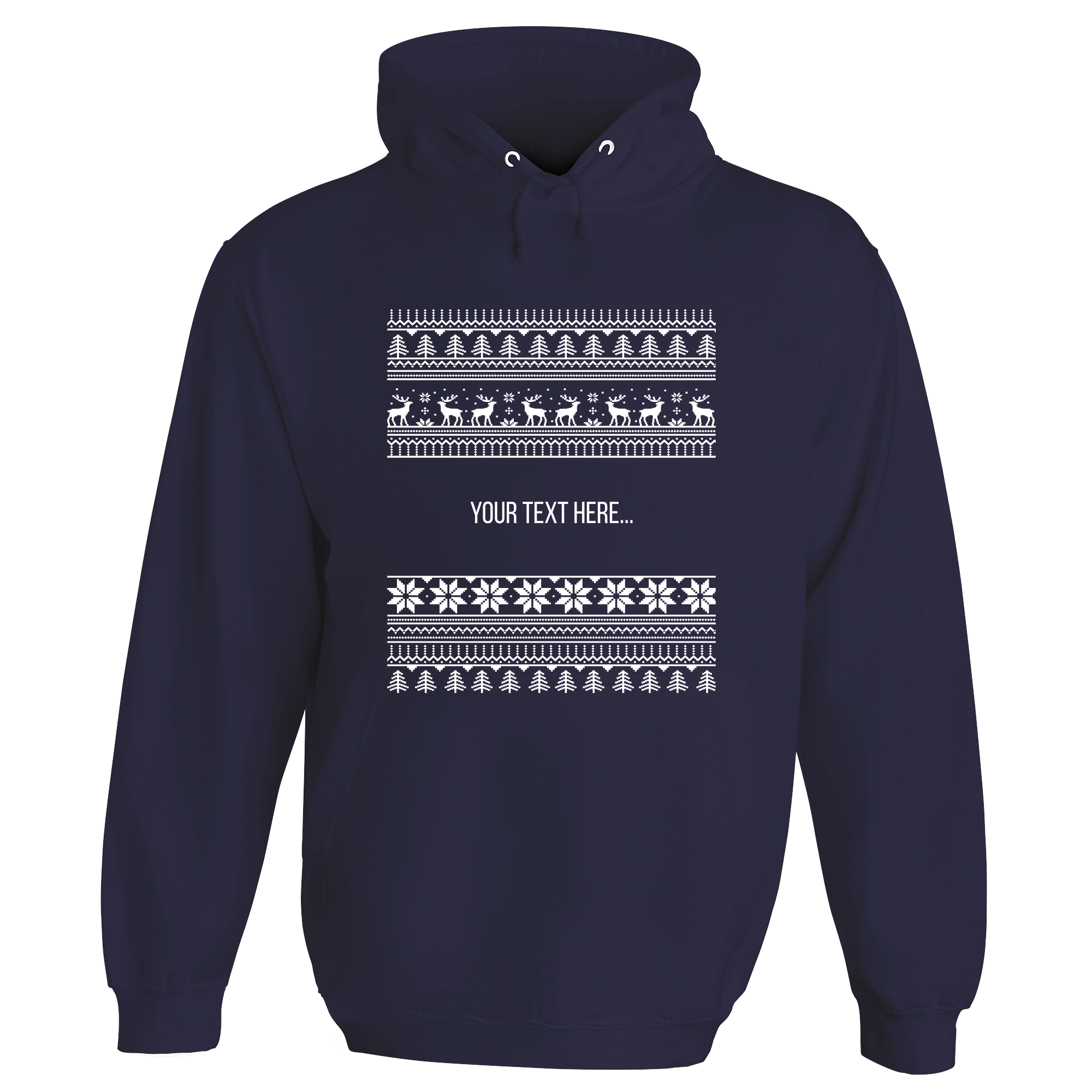 Traditional Christmas Pattern Personalised Hoodie