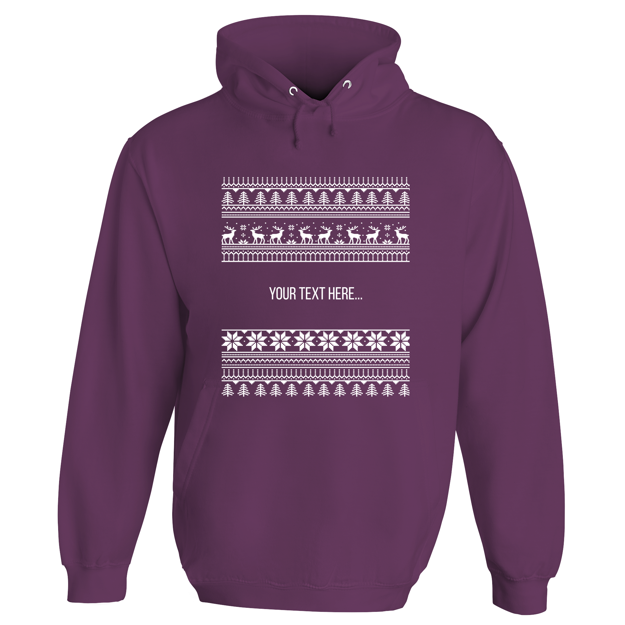 Traditional Christmas Pattern Personalised Hoodie