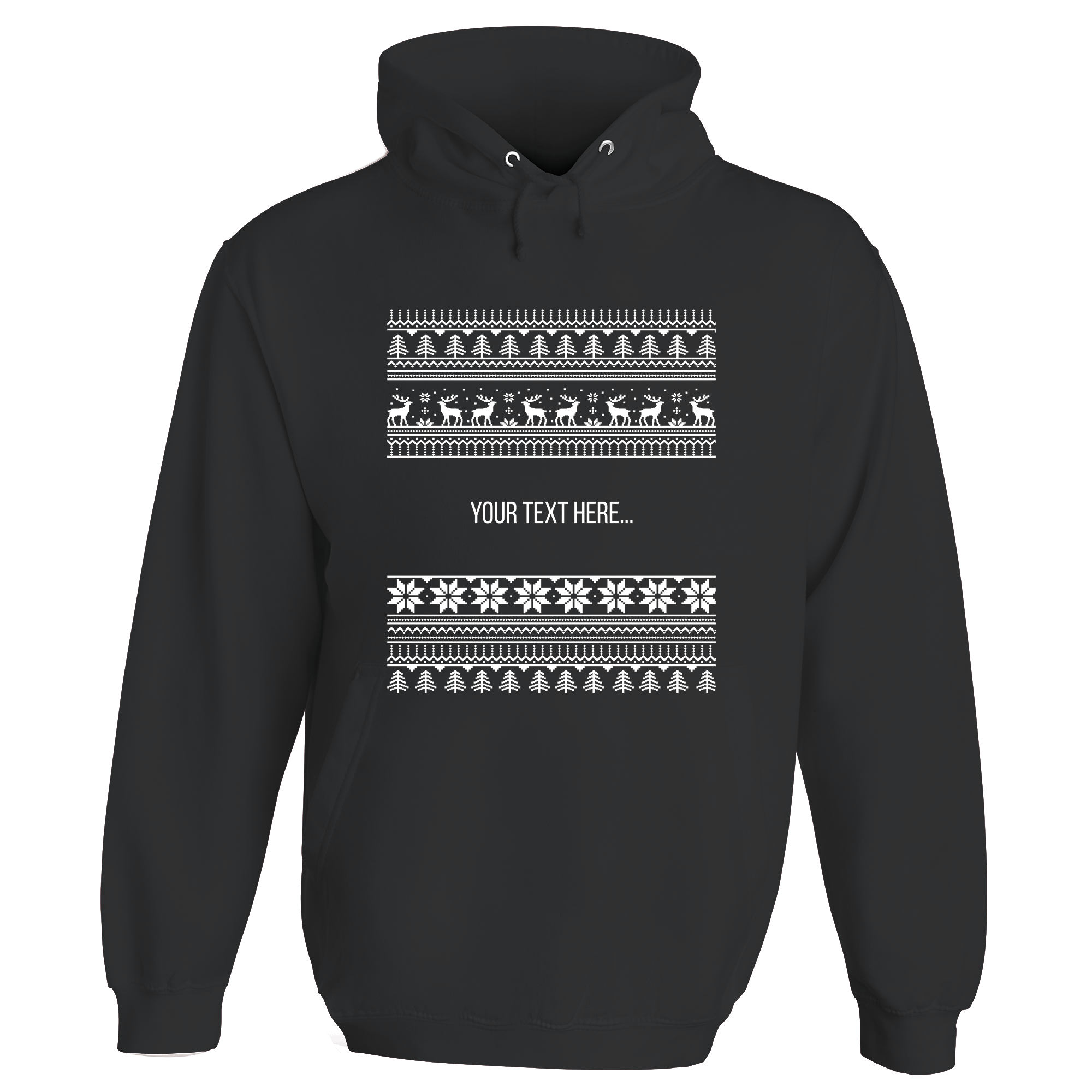 Traditional Christmas Pattern Personalised Hoodie