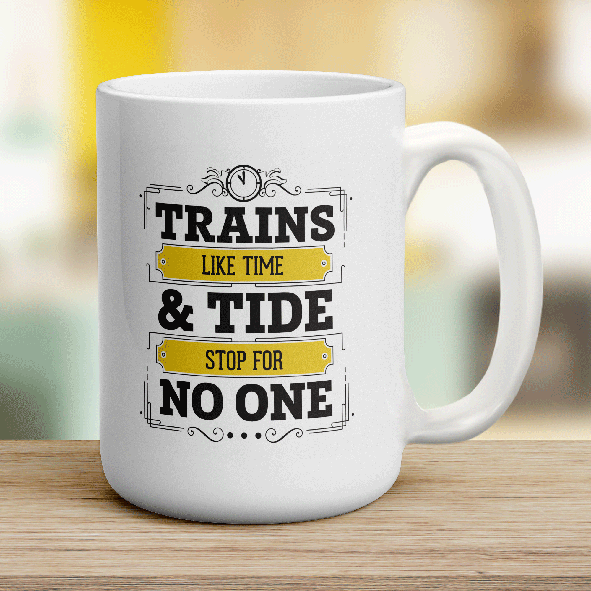 Trains Like Time & Tide Stop For No One Mug - Jumbo 440ml (15oz) / White