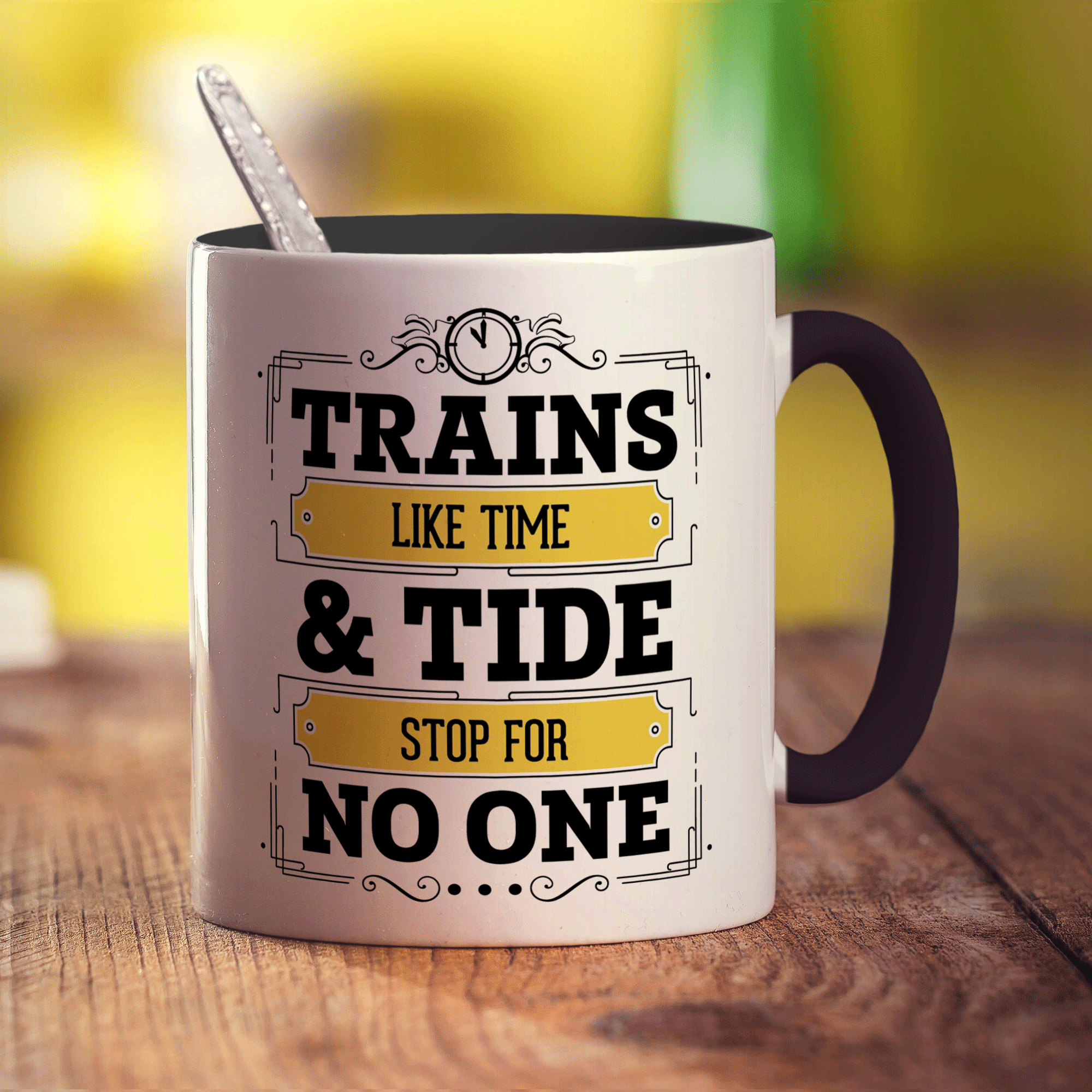 Trains Like Time & Tide Stop For No One Mug - Standard 330ml (11oz) / Black