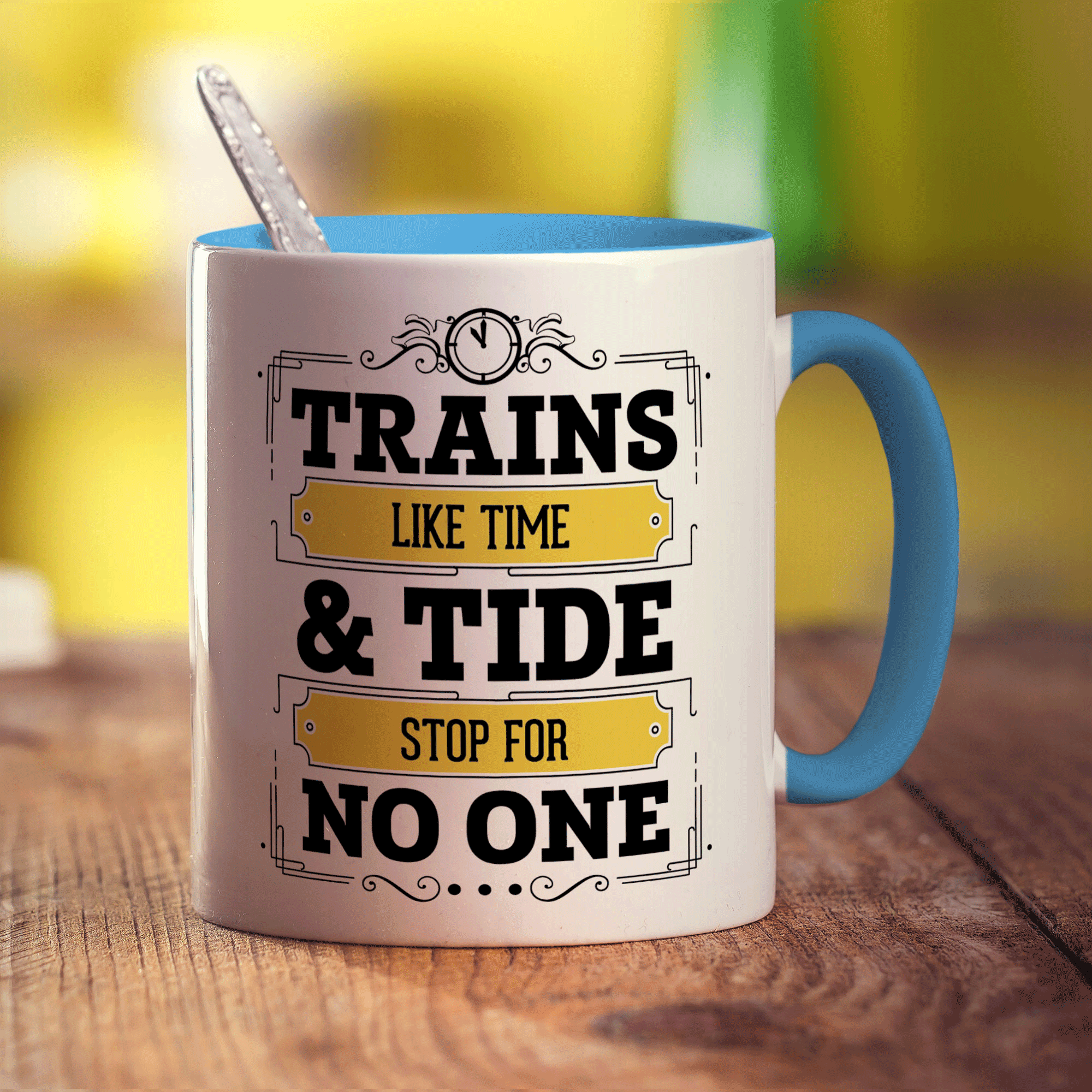 Trains Like Time & Tide Stop For No One Mug - Standard 330ml (11oz) / Blue