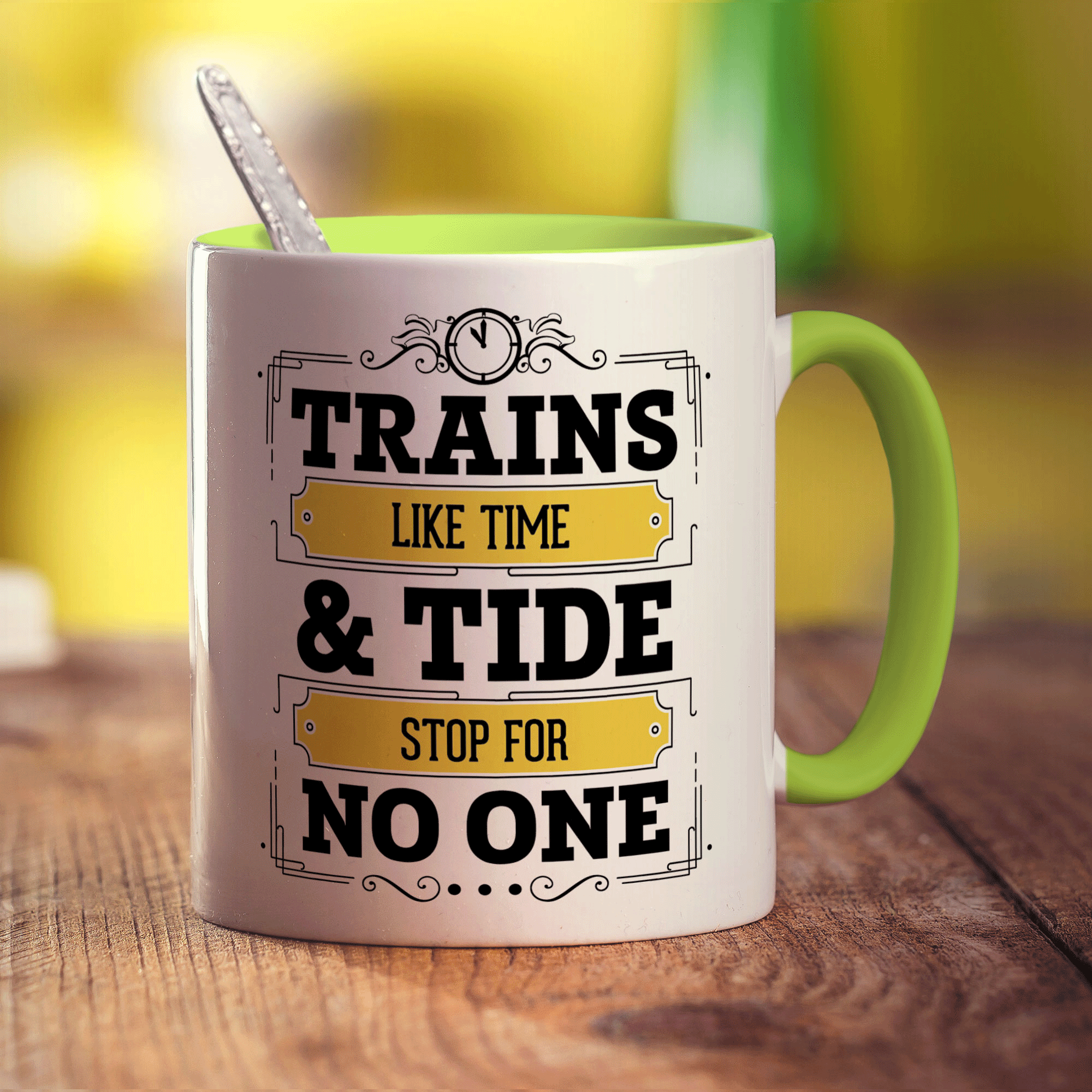 Trains Like Time & Tide Stop For No One Mug - Standard 330ml (11oz) / Green