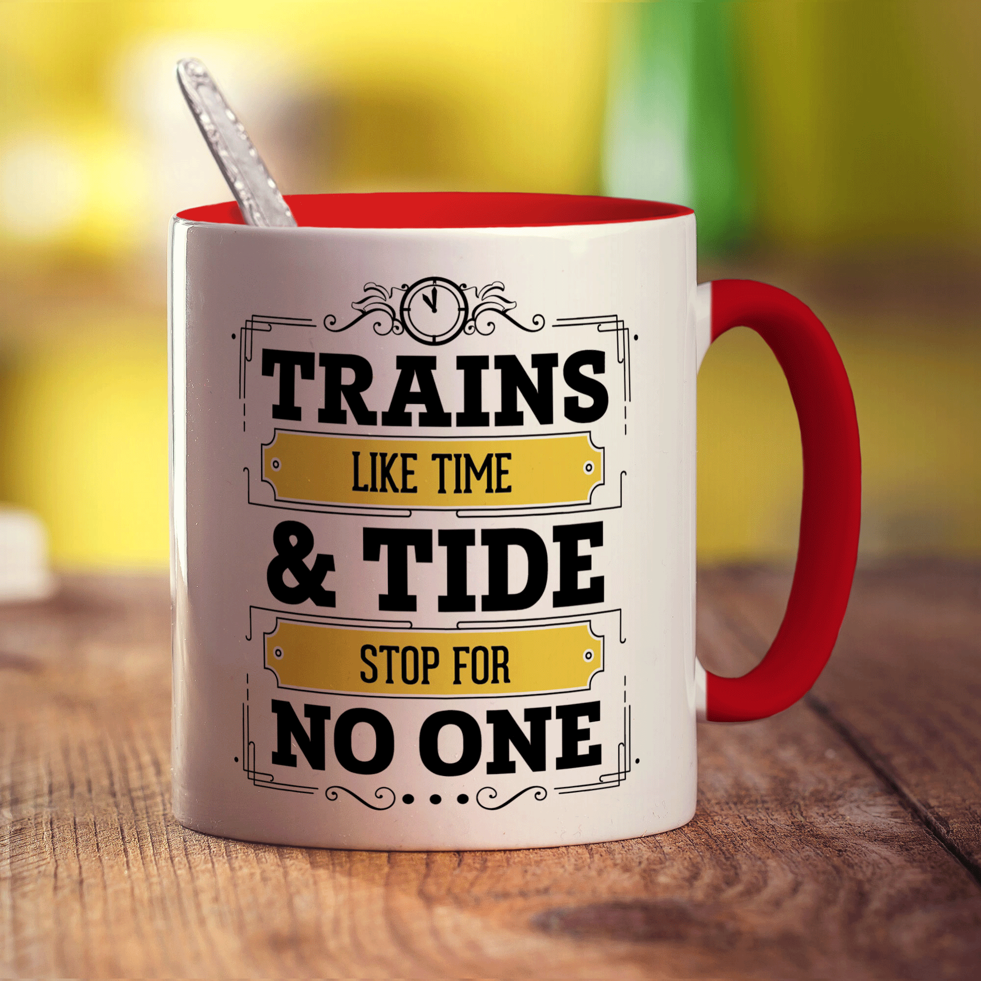 Trains Like Time & Tide Stop For No One Mug - Standard 330ml (11oz) / Red