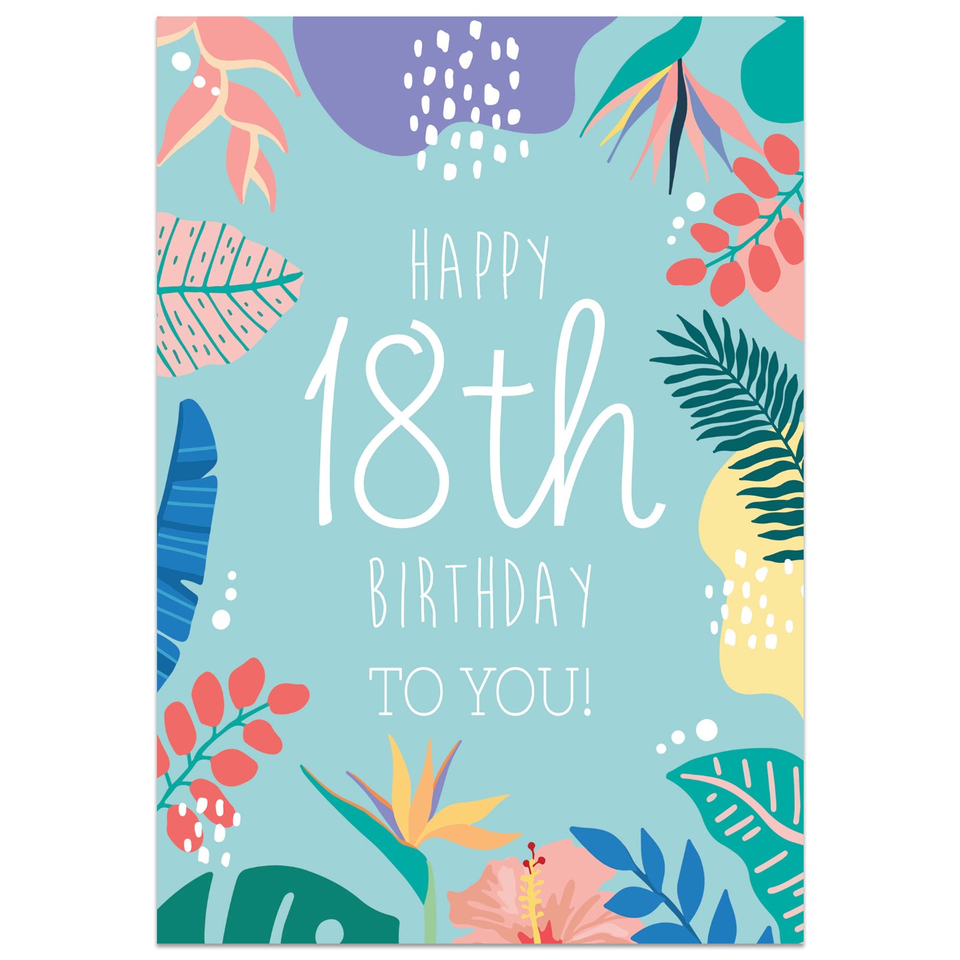 Tropical 18th Birthday Card
