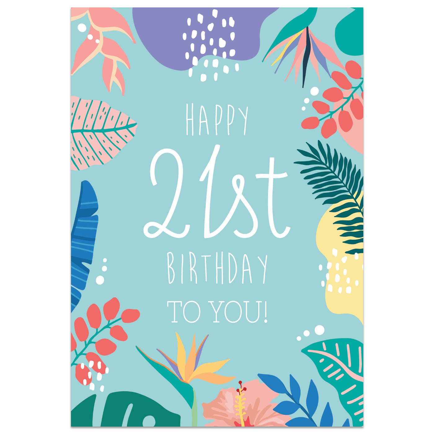 Tropical 21st Birthday Card