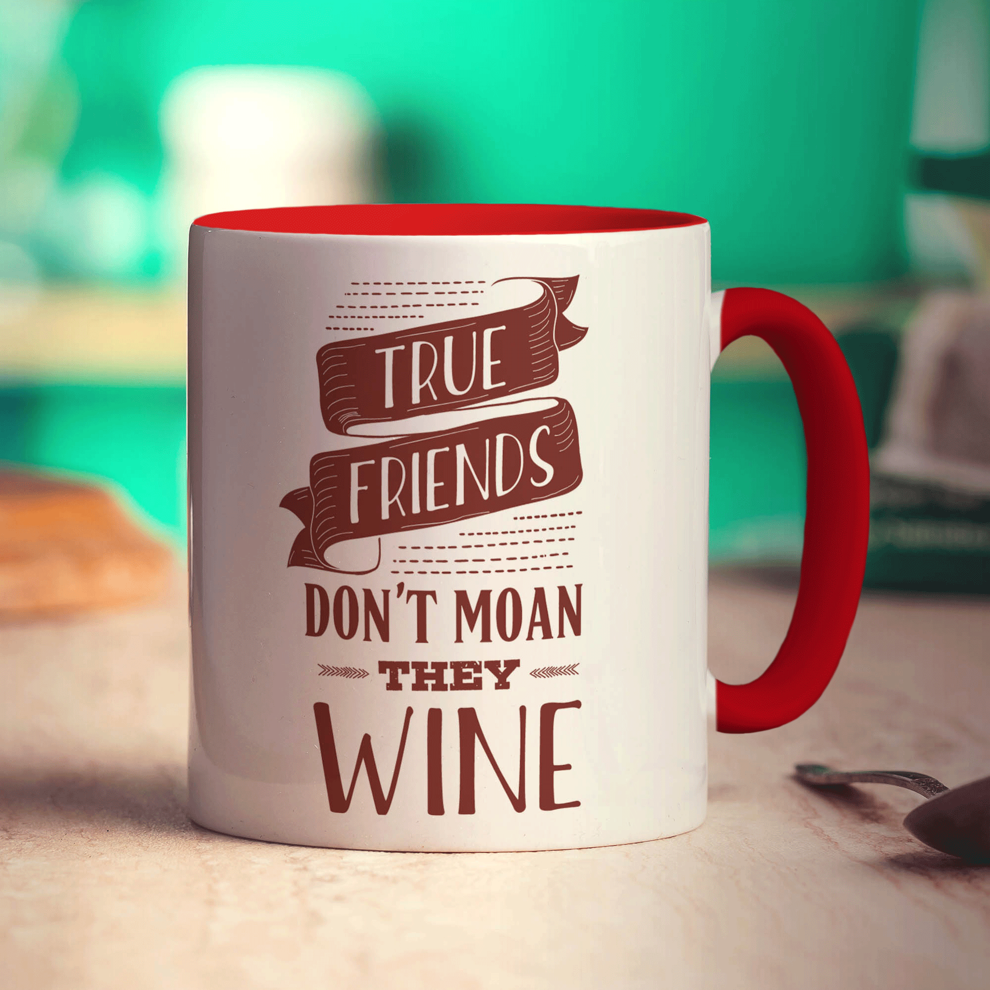 True Friends Don't Moan They Wine Mug - Standard 330ml (11oz) / Red