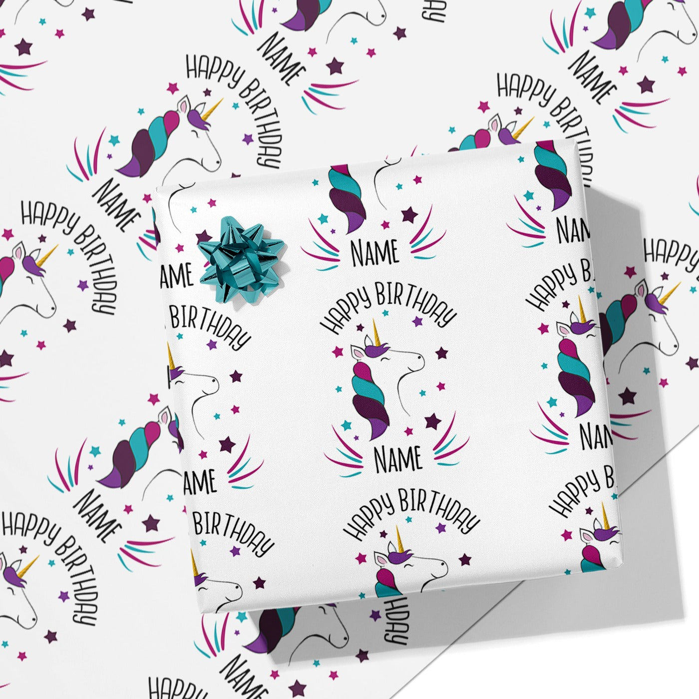 Unicorn Name Wrapping Paper