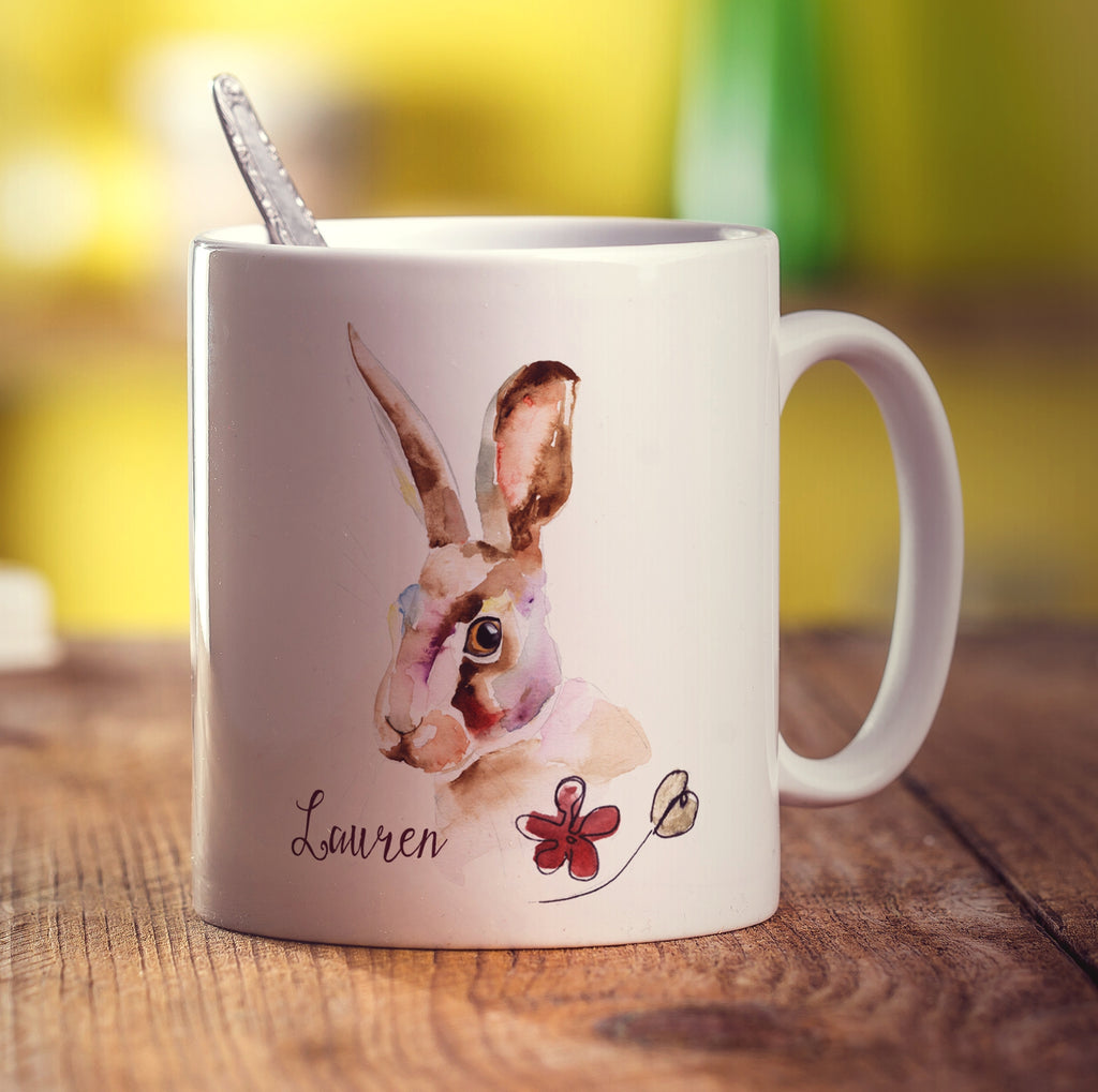 Watercolour Hare Mug by Harriet Perkins