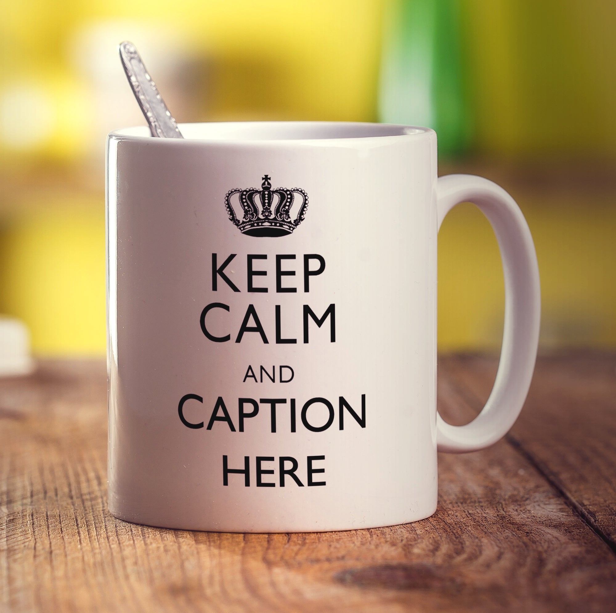 Keep Calm and "Any Caption" Mug - Black