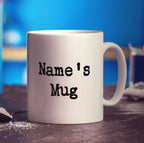 Personalised Name Mug - Typewriter Text - Standard 330ml (11oz) / White