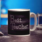 "Best Teacher" Chalkboard Style Photo Mug - Standard 330ml (11oz) / White