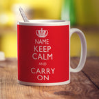 Keep Calm and Carry On Personalised Mug - Standard 330ml (11oz) / White