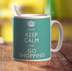 Keep Calm and Go Shopping Personalised Mug - Standard 330ml (11oz) / White