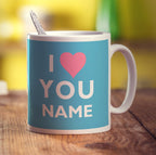 I Heart You - Blue Name Mug - Standard 330ml (11oz) / White