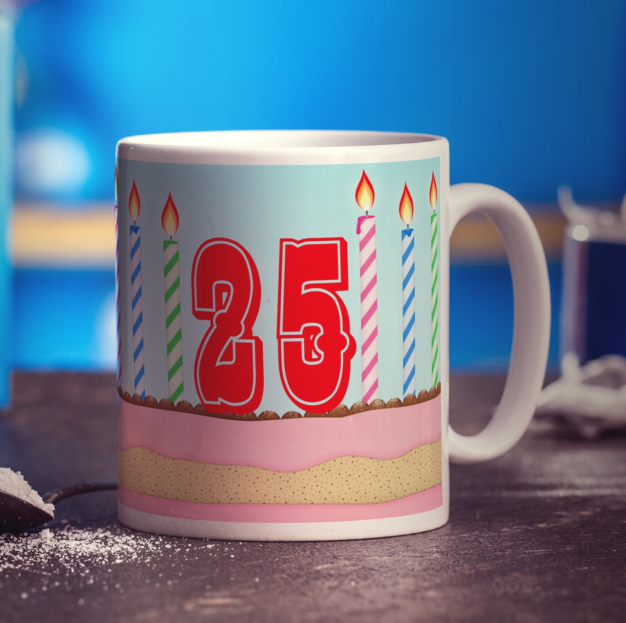 Cake and Candles Birthday Age Mug