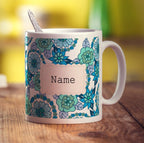 Vintage Style Personalised Name Mug - Blue