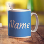 Personalised Blue Mug With Name - Standard 330ml (11oz) / White