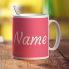 Personalised Pink Mug with Name - Standard 330ml (11oz) / White
