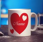 Red Heart Name Mug - Standard 330ml (11oz) / White