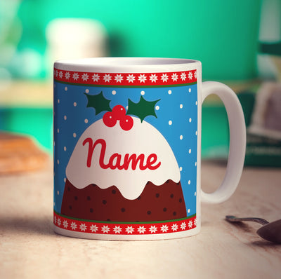 Christmas Pudding Name Mug