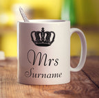 Mrs Crown Name Mug - Standard 330ml (11oz) / White