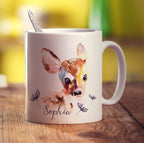 Watercolour Deer Mug by Harriet Perkins - Standard 330ml (11oz) / White