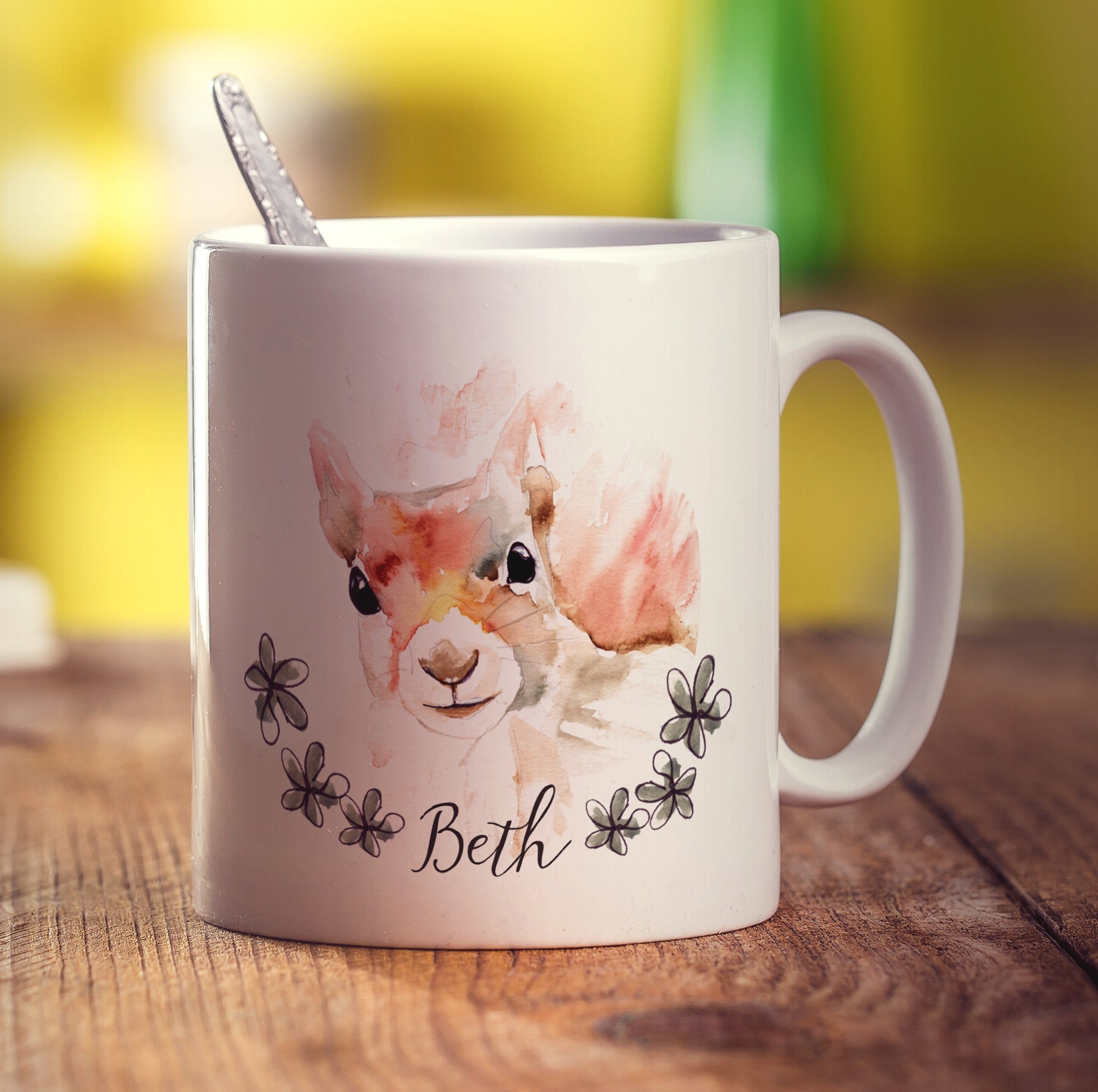 Watercolour Squirrel Mug by Harriet Perkins