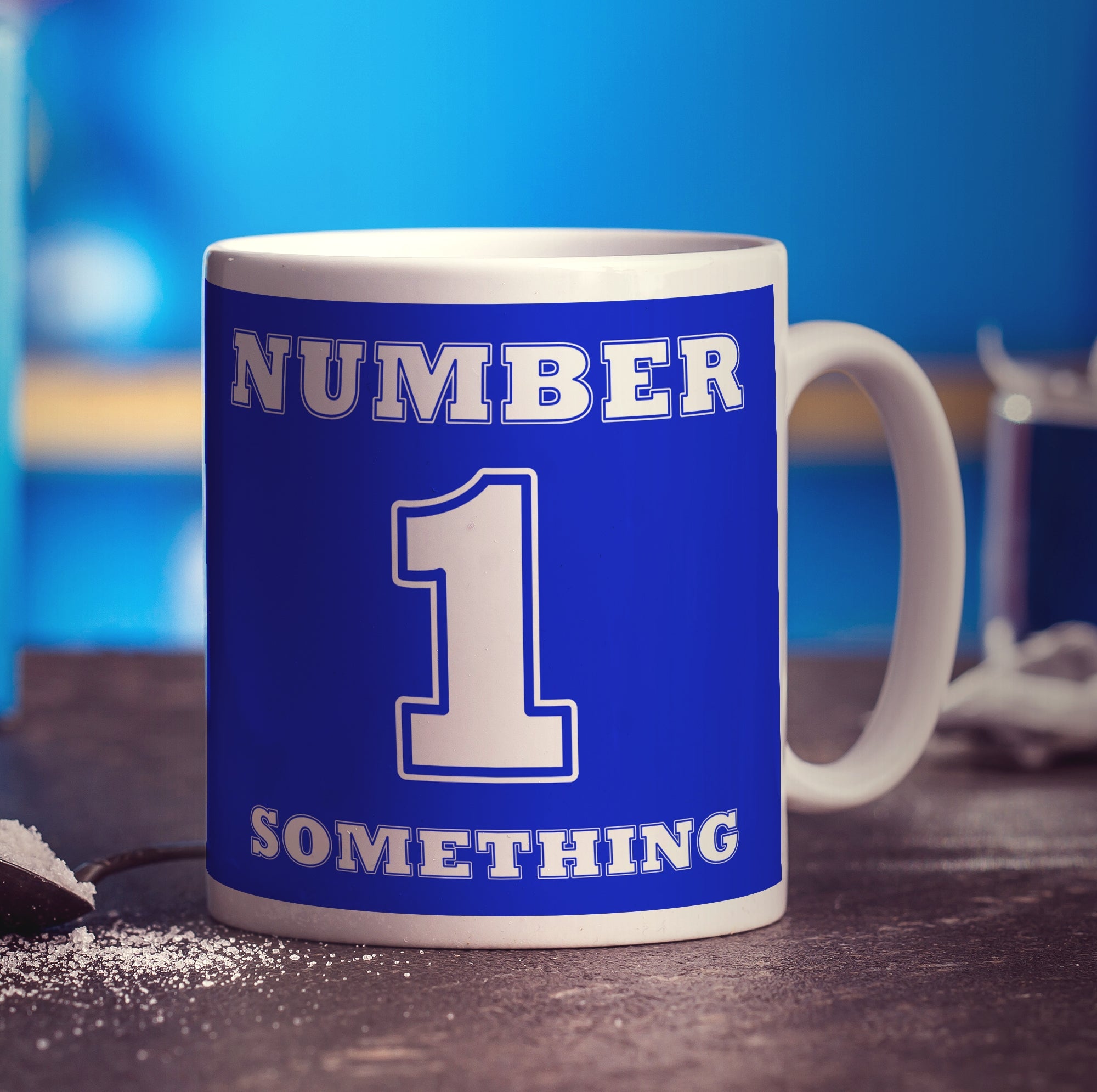 Number 1 Personalised Mug - Blue