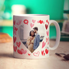 Valentine's Day Hearts Photo Mug - Standard 330ml (11oz) / White